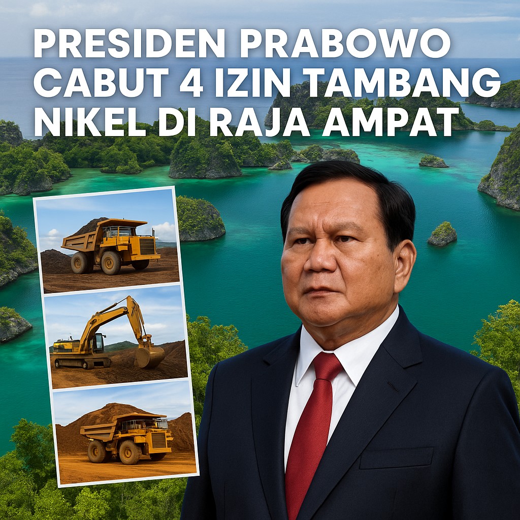 3 Fakta Mengenai Prabowo Cabut Empat Izin Tambang Nikel di Raja Ampat