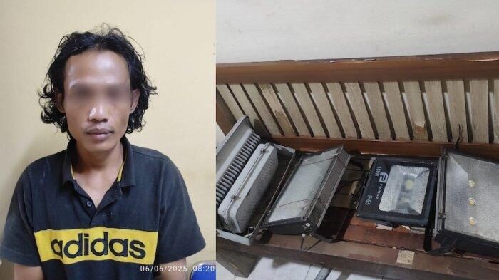 Kepergok di Atas Billboard, Pencuri Lampu Ini Langsung Diciduk Polisi